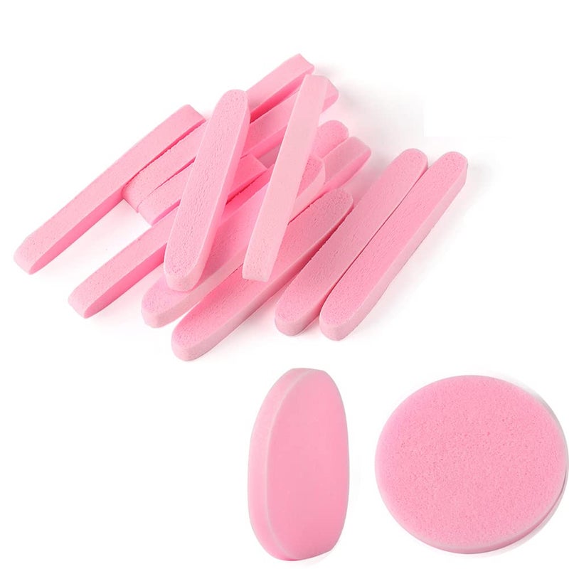 Tegelrying Facial Sponge Compressed,60 Pcs PVA Professional Makeup Removal Wash Round Face Sponges Spa Pads Exfoliating Cleansing for Women,Pink - Image 1